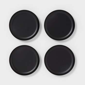 4pk Small Metal Plates Candle Holders Black - Room Essentials™