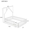 Lyngins Full Size Bed Frame, House-Shaped Floor Bed Frame with House-Style Headboard, Fence Guardrails & Latch Door, Sturdy Pine Wood Construction - 4 of 4