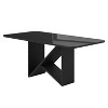 Okak Compact 4/6 Seater Italian Dining Table with Painted Glass Top and Wooden Base Kitchen Table for Kitchen, Dining Room - 4 of 4