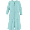 Collections Etc Textured Satiny Plush Zip Front Short Sleeve Robe - 3 of 4