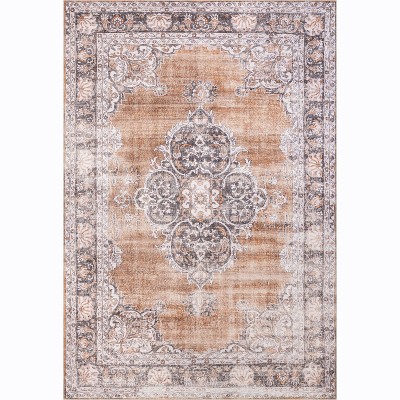 Well Woven Mareva Machine Washable Vintage Oriental Medallion Area Rug