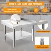 Heavy Duty Stainless Steel Grill Stand Table, Adjustable Legs, 2" Edge Baffle, 36x30in, 1000lb Top Shelf, Commercial Kitchen Workstation - 3 of 4