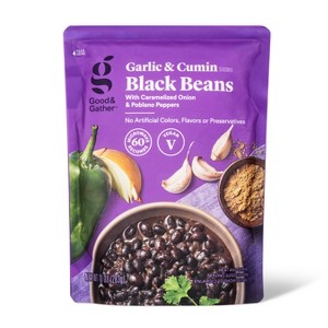 Garlic & Cumin Black Beans Microwavable Pouch - 10oz - Good & Gather™ - 1 of 3