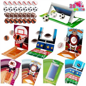Joyfy 28 Packs Fun Valentine’s Day Sports Game Card and Erasers for Kids Party Favor, Classroom Exchange Prizes Gift, Valentine’s Greeting Cards - 1 of 4