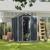 Vynxaria 4x8FT Resin Storage Shed, High-Quality 12mm Thick PP Material, Waterproof/UV/Rust-Proof with HD Window, Dark Gray - 2 of 4