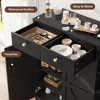 homfan Narrow Shoe Cabinet w/ Barn Doors & Adjustable Shelves - Anti-Tip Storage Organizer for Entryway - 4 of 4