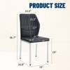 Vynxaria Luxury Simple Chair Set - 6 White PU High Resilience Dining Chairs with Silver Metal Legs - 3 of 4