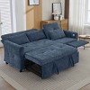 2-in-1 Sofa Bed with Reversible Recliner, 3-Seater Couch with Adjustable Backrests and USB Ports, Foam Sofa with Chenille Cushion-Coolbibila - 3 of 4
