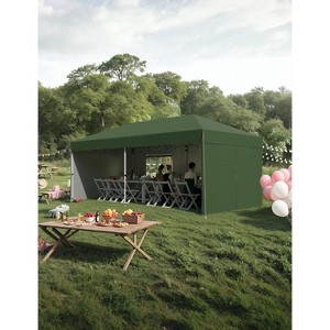 10x20 Pop Up Canopy, Heavy Duty Outdoor Canopy Tent with 4 Sidewalls & Portable Roller Bag - 3 Adjustable Height, 4 Weight Bags Included - 1 of 4