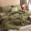 California King Comforter Set, Olive Green, 3pcs 1 Cal King Comforter 2 Pillowcases - 3 of 4