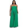 24seven Comfort Apparel Plus Size Pleated A Line Strapless Maxi Dress With Pockets - 4 of 4