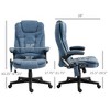 Vynxaria High Back Vibration Massage Office Chair with 6 Vibration Points, Heated Reclining PU Leather Computer Chair,Blue - 3 of 4