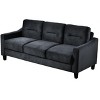 CAVINAS Sofa Couch Modern Velvet Upholstered Sofa Couch with Solid Wood Legs - 3 of 4