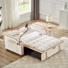 Racxily 3 in 1 Foldable Sleeper Sofa Bed, Futon Couch, Loveseat Lounge Sofas, Pull Out Beds with USB Port, Ashtray and Swivel Phone Stand, Beige - 4 of 4
