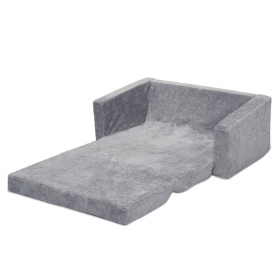 Cozy Convertible Sleeper Sofa for Kids in Soft Gray Fabric