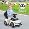 Safstar 3 in 1 Ride on Push Car Mercedes Benz Toddler Stroller Sliding Car White - 3 of 4