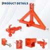 3 Point Trailer Hitch 2" Receiver, Quick Hitch Attachment with Towing Balls, Receiver Tow Drawbar for Tractor Standard Category 1, 10,000Lbs Capacity - 3 of 4
