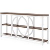 Resenkos Entryway Table, Console Sofa Table,70.9" Console Table, Narrow Sofa Table with 3 Tier Storage Shelves, & Walnut - 3 of 4