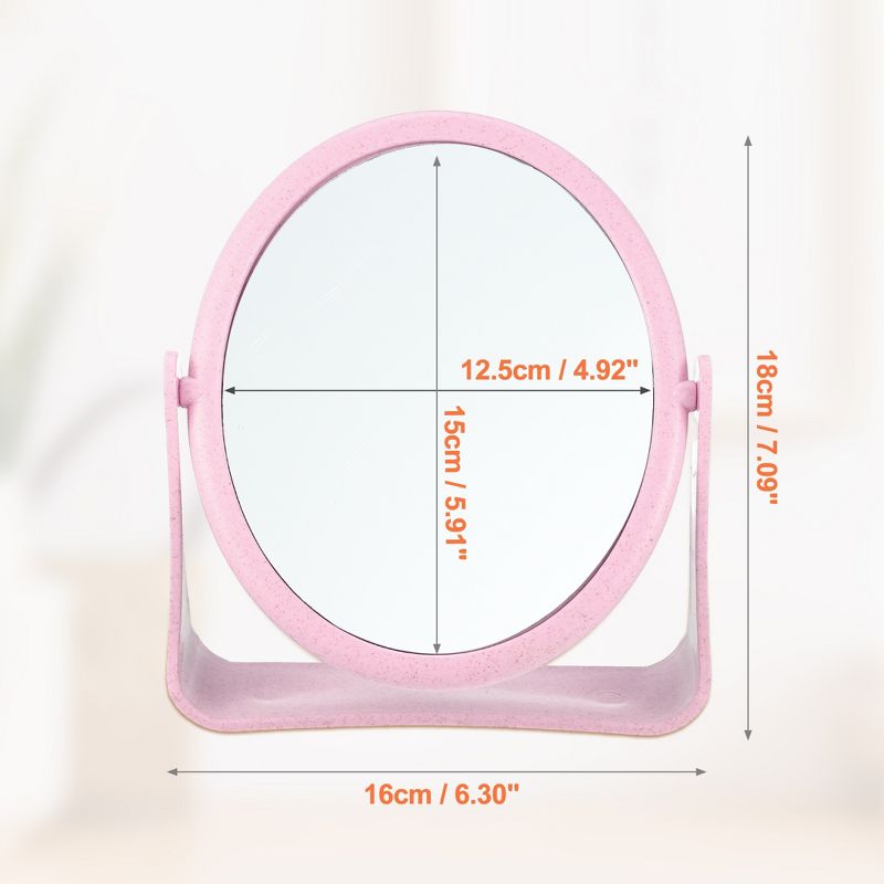Unique Bargains Plastic Double-Sided Rotating Round Makeup Mirror 1 Pc, 3 of 7
