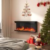 Costway 40" Wide 3-Sided Electric Fireplace Insert with Remote Control 12 Flame Colors - 4 of 4