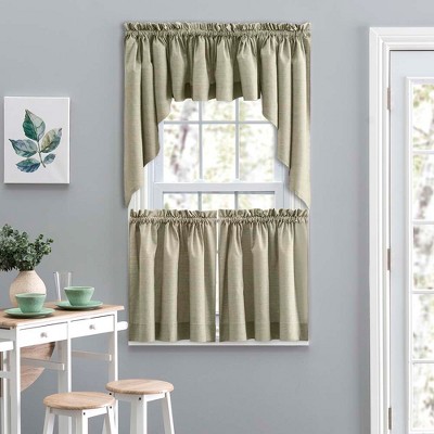 Mist Poly Cotton Duck Fabric Rod Pocket Tailored Swag Valance