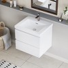 Christopher Knight Home Camille Modern Wood Wall-Mounted Bathroom Storage Vanity with Resin Top Basin and 2 Drawers - 4 of 4