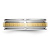 Black Bow Jewelry 6mm Cobalt & 14K Gold Inlay Satin & Polished Grooved Ridged Band - 3 of 4