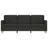 vidaXL 3-Seater Sofa in Black Fabric with Sturdy Metal Frame, Spacious and Comfortable Seating for Office, Living Room or Lounge Area - 2 of 4