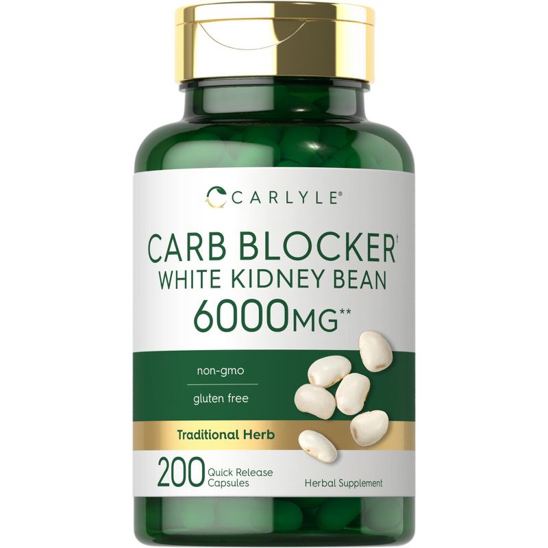 Carlyle White Kidney Bean Carb Blocker 6000mg | 200 Capsules, 1 of 4