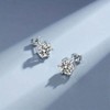 Stainless Steel Stud Earrings Set Hypoallergenic Cubic Zirconia 14K White Gold CZ Earrings for Women - 4 of 4
