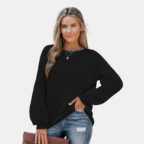 Women's Long Sleeve Honeycomb Knit Pullover Sweater - Cupshe : Target