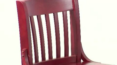 Elegant Walnut Wood School House Back Barstool