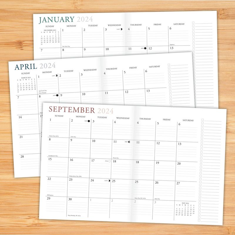 Willow Creek Press 2024 Monthly Planner 9.5&#34;x7.5&#34; Black, 5 of 6