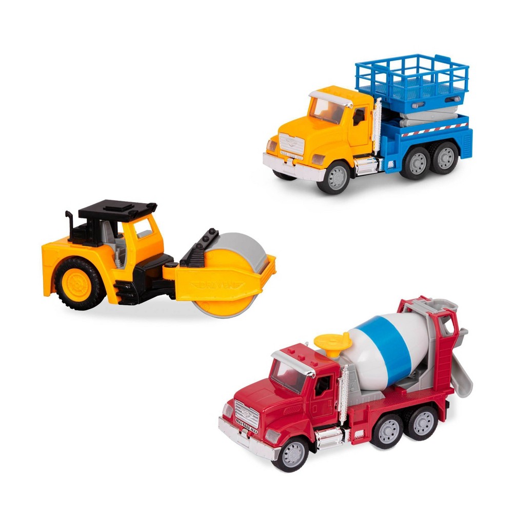Photos - Toy Car DRIVEN by Battat Small Toy City Service Micro Fleet - 3pk