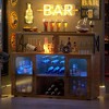 Aheaplus Bar Cabinet with Led Lights and Glass Holders, Bar Cabinet with Power Outlet - 4 of 4