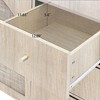Sideboard Buffet Cabinet 2 Doors 3 Drawers Cabinet Wooden Chest Storage Dresser Cabinet With Rattan Decorated Doors For Dining Room Living Room - 2 of 4