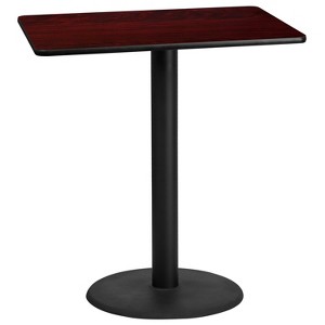 Emma and Oliver 30"x42" Rectangular Laminate Bar Table with 24" Round Base - 1 of 2