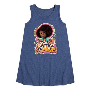 - Karma's World - Swag Is Swag Graphic Sleeveless Aline Dress - 1 of 3