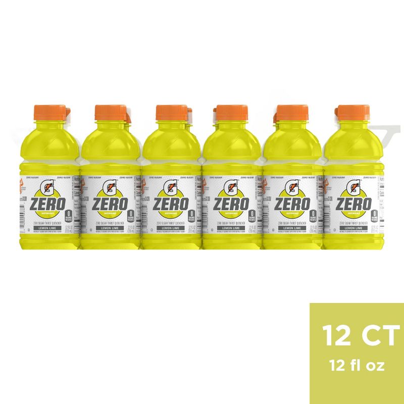 Gatorade G Zero Lemon Lime Sports Drink - 12pk/12 fl oz Bottles, 1 of 3
