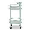 Newell Metal 2 Tier Kitchen Cart Mint Green/Black - Baxton Studio: Glass Shelves, Mobile, Mid-Century Design, 30 Day Warranty - 4 of 4