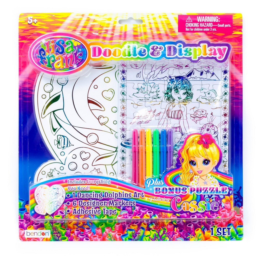 Bendon Lisa Frank Dancing Dolphins Doodle and Display