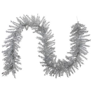Northlight Metallic Tinsel Artificial Christmas Garland - 9' x 12" - Silver - Unlit - 1 of 4