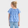 Girls' Short Sleeve Embroidered Woven Top - Cat & Jack™ - 2 of 3