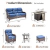 Gymojoy 7 Pieces Outdoor 6 Inch Sofa Swivel Chair Ottoman with Fire Pit Table - 2 of 4