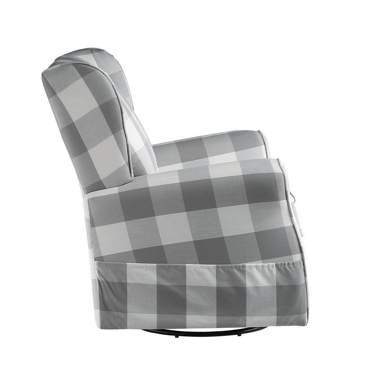 Acme Furniture Patli 35" Accent Chairs Gray Fabric: Flannel Upholstery, Swivel Base, Wood & Metal Frame - thumbnail 7