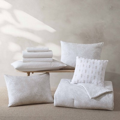Tommy Bahama 8pc Queen Art of Palms Bedding Set Light Gray — фото 2