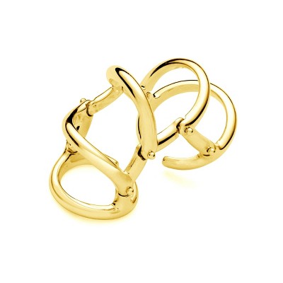 Lucy Quartermaine - Drop Armour Ring With Double Hinge in Gold Vermeil