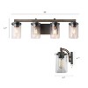 LNC Laius Gryish Brown Wood Tone and Black Farmhouse Vanity  Lights, 3 Light/4 Light - 3 of 4