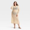 Women's Crochet-Style Long Sleeve Maxi Sweater Dress - A New Day™ Cream - 3 of 3
