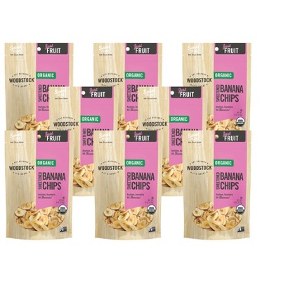 Woodstock Organic Sweetened Banana Chips - Case of 8/6 oz